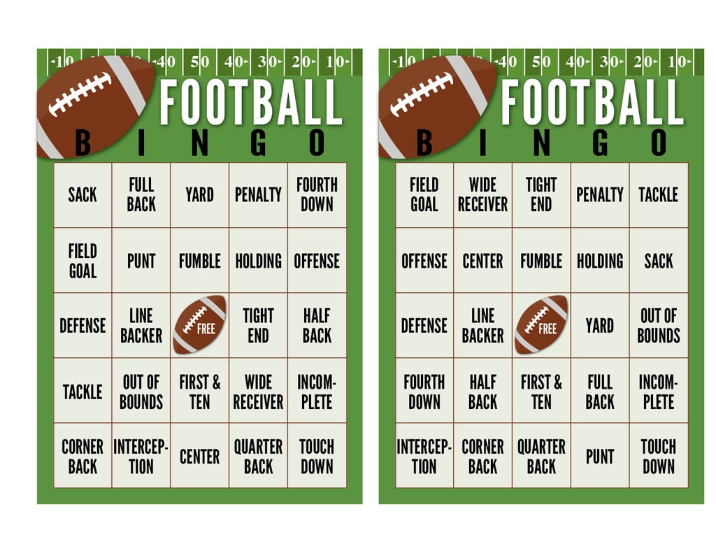 super bowl football bingo cards (free printable) | the taylor house